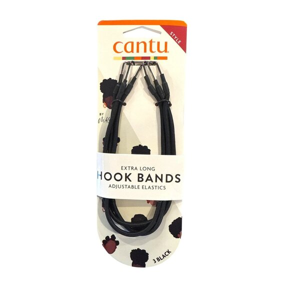 Melissa Koby 3pc CANTU Snag-Free EXTRA LONG Adjustable HOOK BANDS Black Elastic - Picture 1 of 2